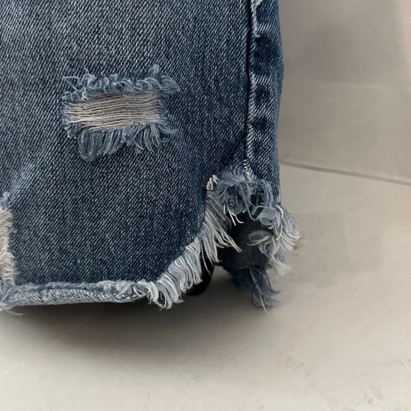 Good American Blue Distressed Jean Shorts 4/27